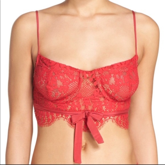 For Love And Lemons Other - For Love and Lemons Bra Red Lace Skivvies